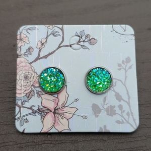 Handcrafted 10mm Faux Druzy Earrings